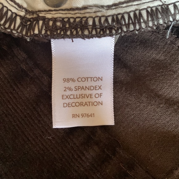 J.JILL Brown Slim Leg Stretch Corduroy Pants 2 - Picture 7 of 10